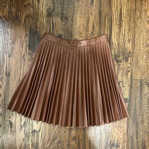 Faux Leather Pleated Mini Skirt